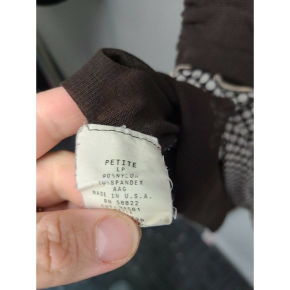 Studio M Brown Polka Dot Printed Top Blouse Sz LP - Picture 7 of 8